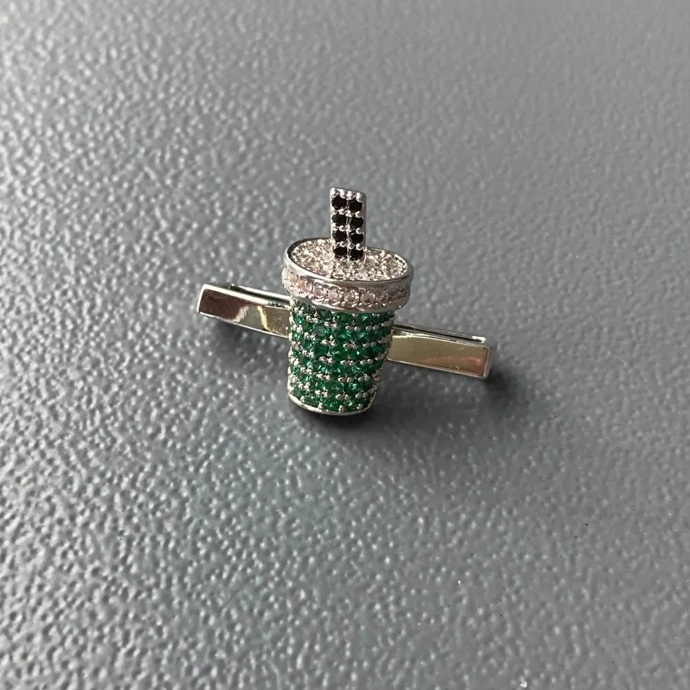 Charm Clip · Milk Tea Green, silver