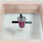 Charm Clip · Milk Tea Pink, silver