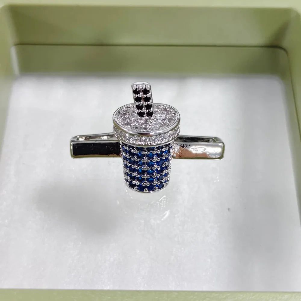 Charm Clip · Milk Tea Blue, silver