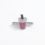 Charm Clip · Milk Tea Pink, silver
