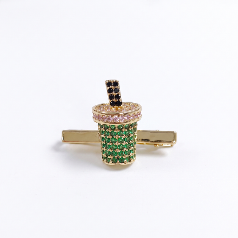 Charm Clip · Milk Tea Green, gold