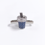 Charm Clip · Milk Tea Blue, silver