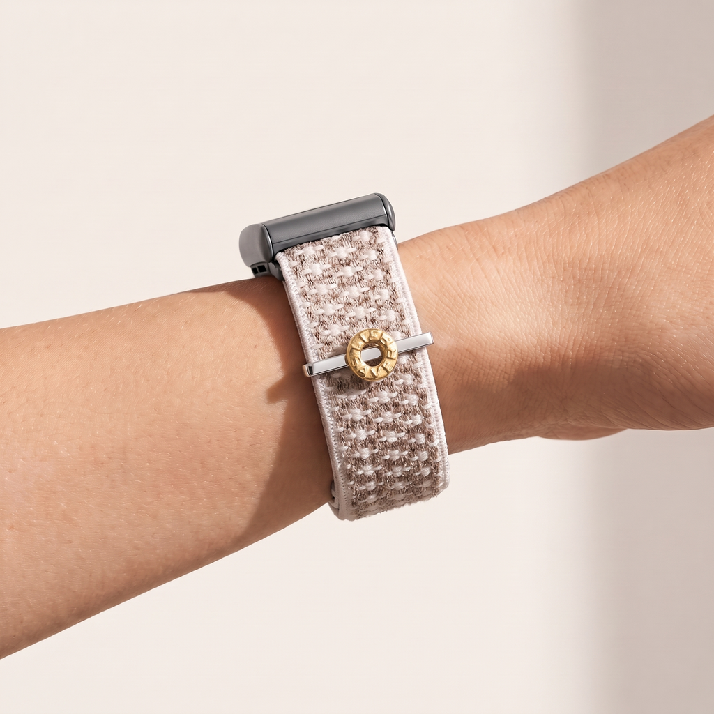 Charm Bar · Donut worn on a knit band